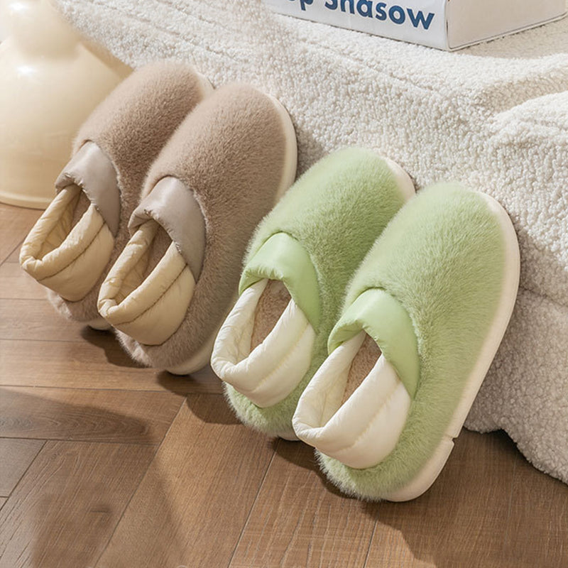 Anti-Slip Winter Slippers Comfortable Warm Plush Flurry Slides Indoor Slippers Floor Cozy Shoes For Women Men Couple