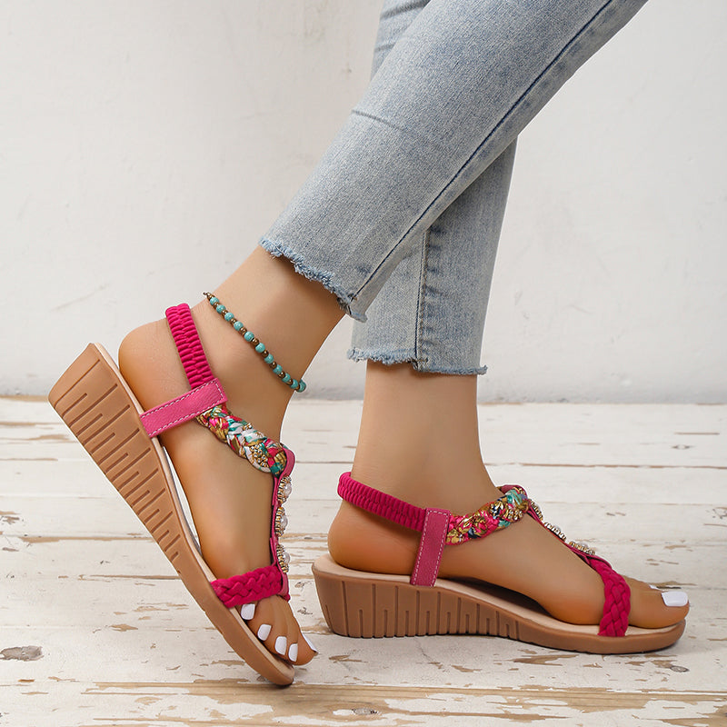 Bohemian Braided Sandals Summer Beach Shoes Women