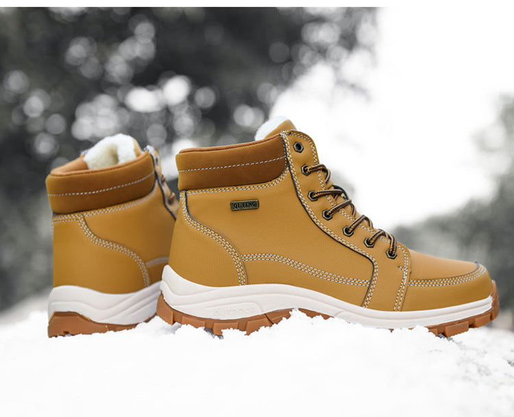 Men Boots Winter Snow Outdoor Ankle Boots For Men Super Warm Boots Leather Non-Slip Work Shoes