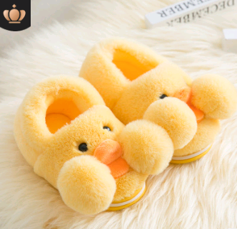 Winter cute cartoon kids cotton shoes for men and women baby shoes small yellow duck cotton slippers children