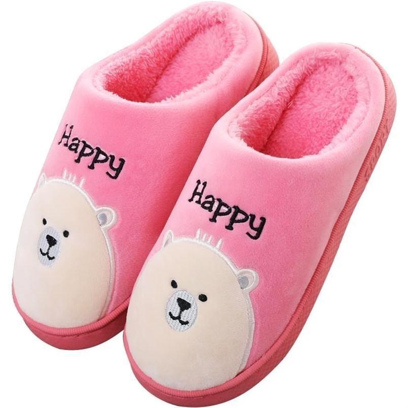 Winter Cotton Slippers For Men And Women To Keep Warm Plus Velvet Thick Sleeping Shoes