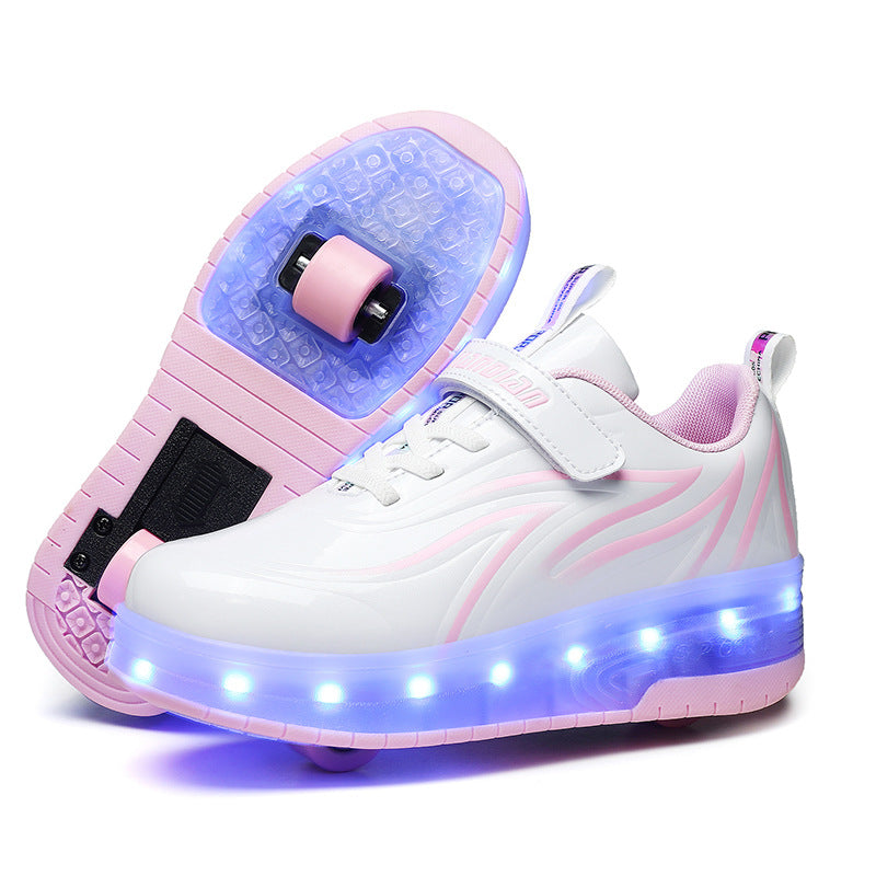 Foreign Trade Skating Shoes Wholesale And Wholesale On Behalf Of Men, Women And Children Adult Blast Walking Shoes Single Wheel Led Colorful Lights Manufacturers