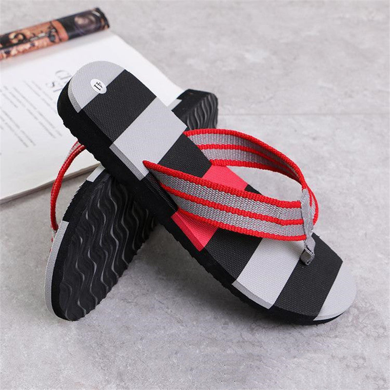 Fashion Men Summer Stripe Flip Flops Shoes Sandals