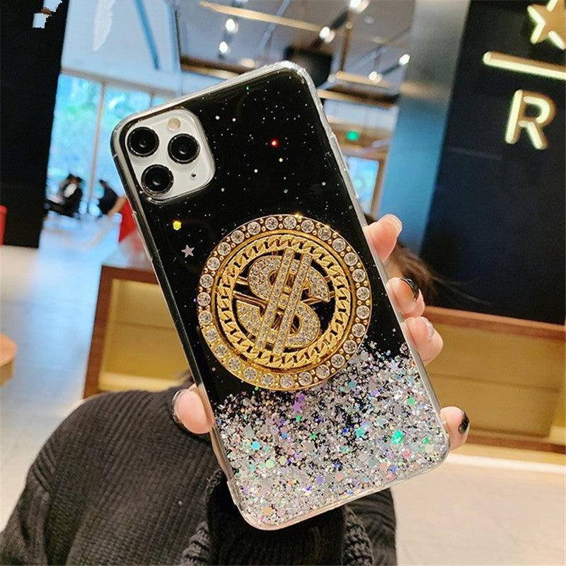 3D Diamond Dollar Turnplate Phone Case Luxury Designer