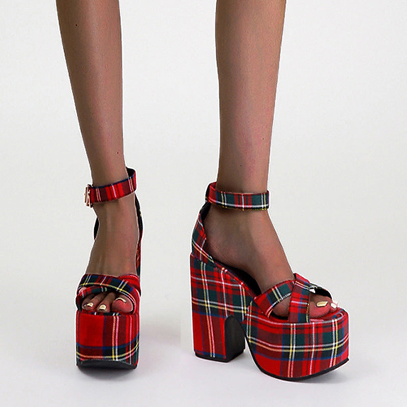 New Women  Shoes Thick High Heeled Platform