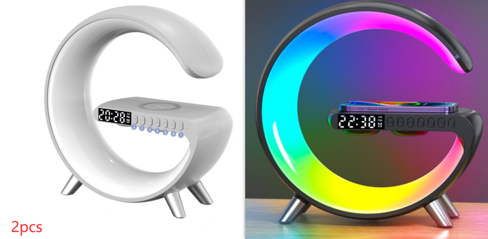 New Intelligent G Shaped LED Lamp Bluetooth Speake Wireless Charger Atmosphere Lamp App Control For Bedroom Home Decor