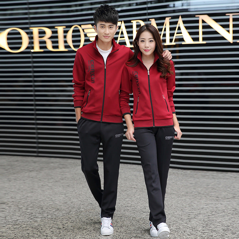 Men and women couple sports casual suit fashion
