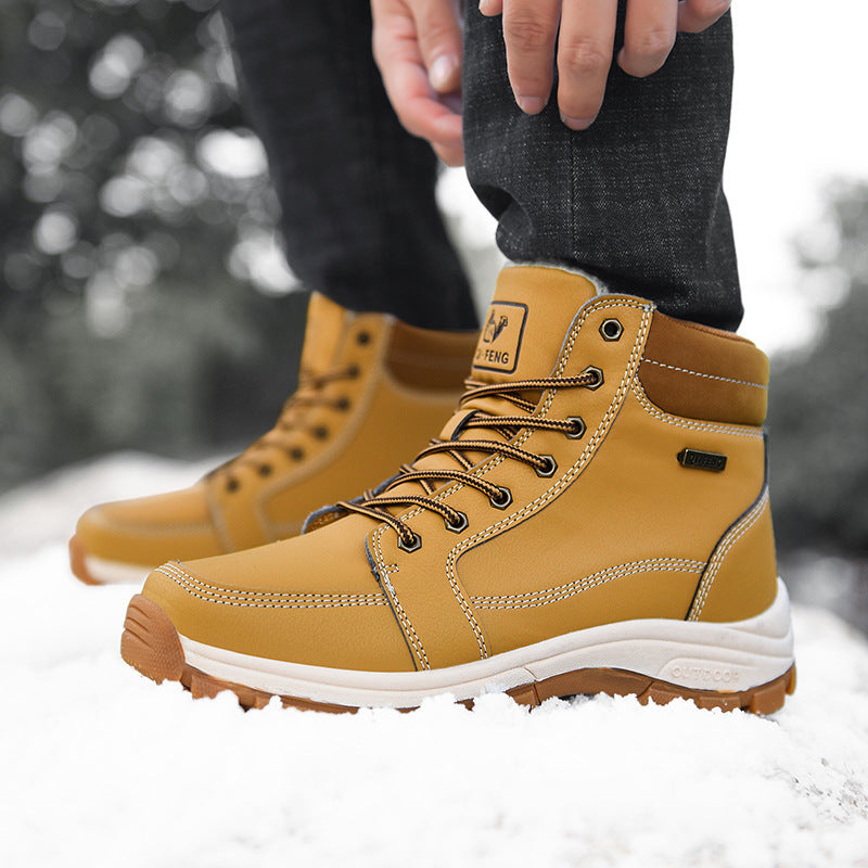 Men Boots Winter Snow Outdoor Ankle Boots For Men Super Warm Boots Leather Non-Slip Work Shoes