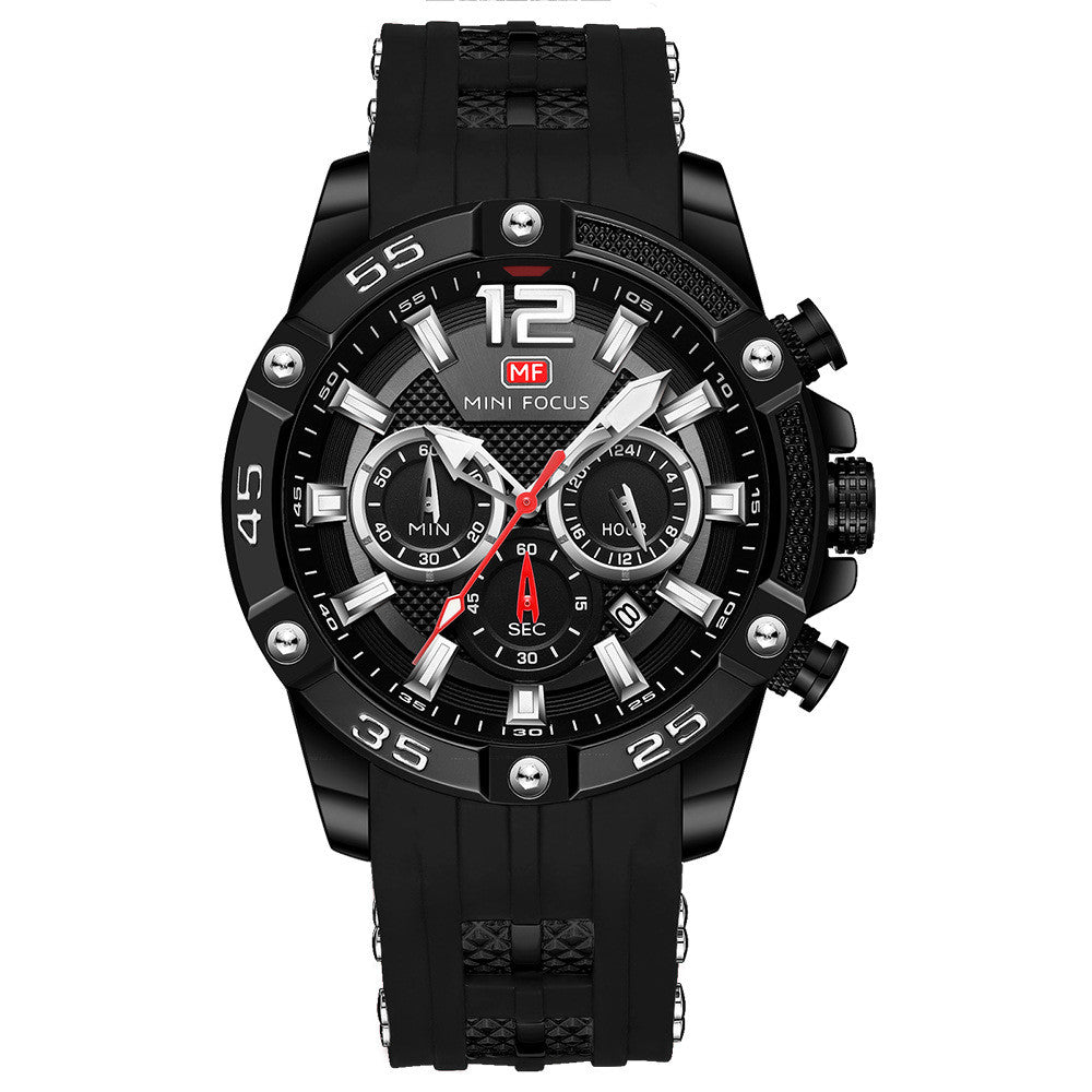 Minifix Fox Mf0349g Fashion Personality Quartz Watch Silicone Strap Luminous Men\'s Watch