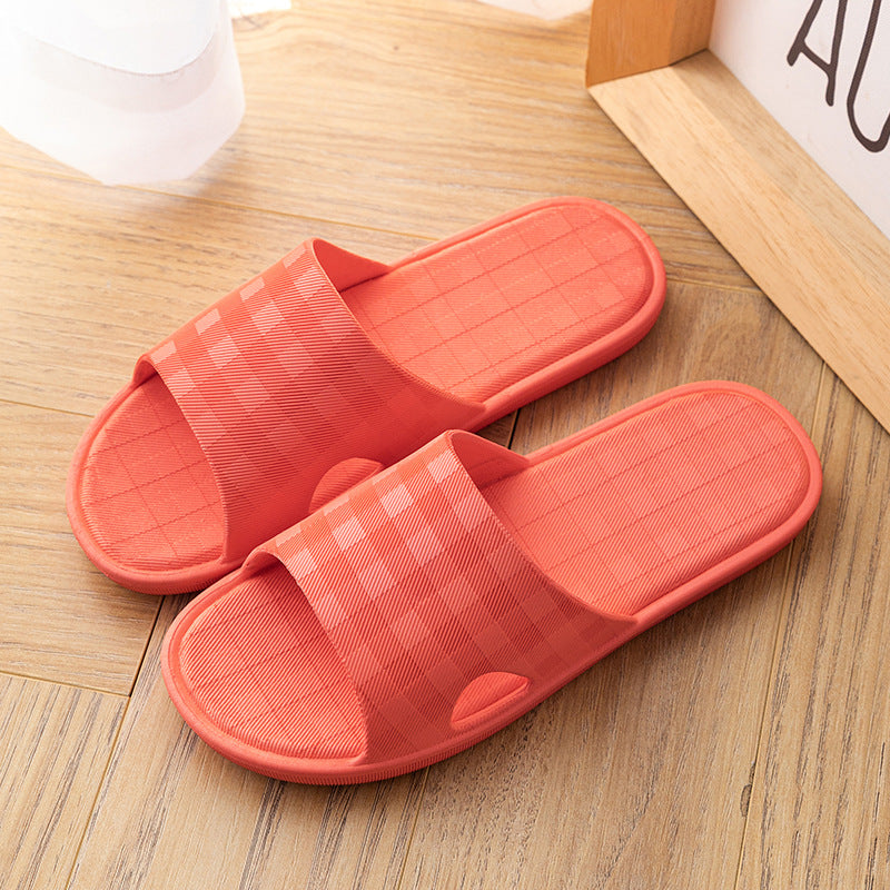 Cute Plaid Print Home Slippers Soft Sole Non-slip Floor Bathroom Shower Slippers For Women And Men House Shoes