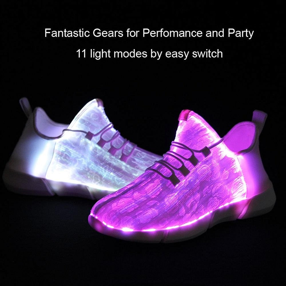 New Led Fiber Optic Bar Shoes For Girls Boys Men Women