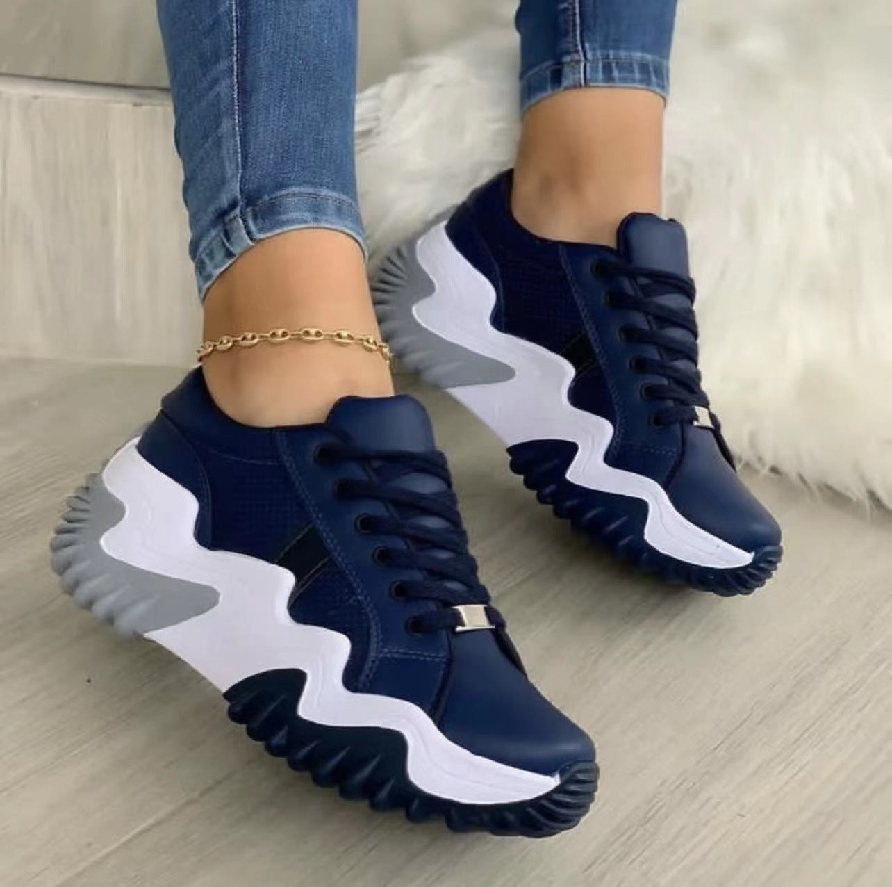 Women Shoes Lace-up Sports Sneakers